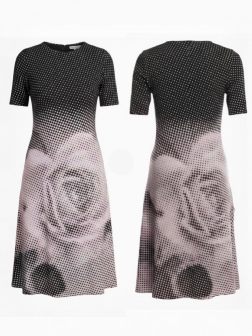 TERI JON Rickie Freeman Double Knit Dotted Rose Floral Printed A Line Midi Dress - Picture 12 of 17